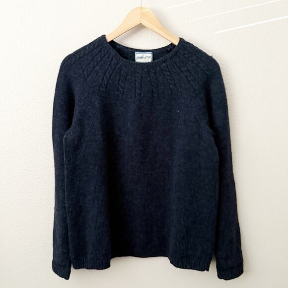 PENDLETON | Vintage Navy Blue Cable Knit Pullover Sweater Lambs Wool | Large - Picture 1 of 5